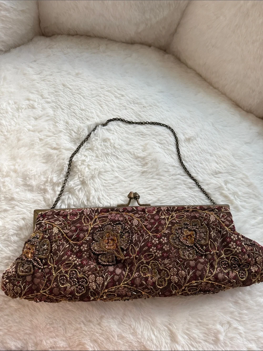 Vintage Beaded Handbag purse hand bag thrifted